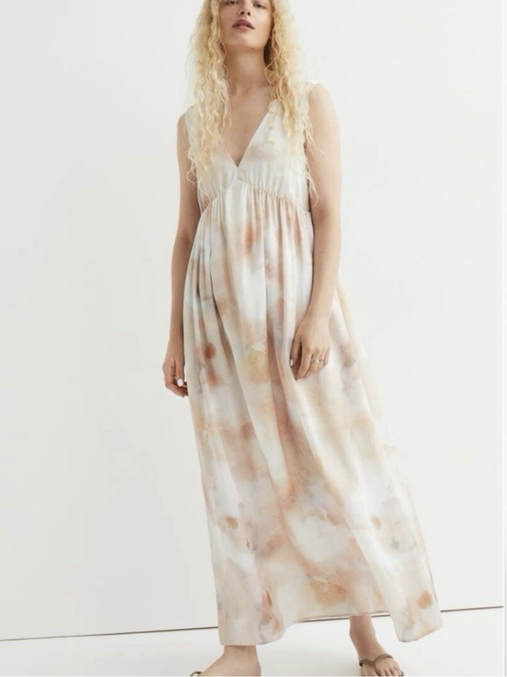 H&M Watercolor Summer Flowy Maxi Dress